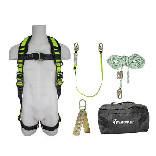 SafeWaze FS-121 Basic Roofers Kit w/ Carrying Bag & Harness