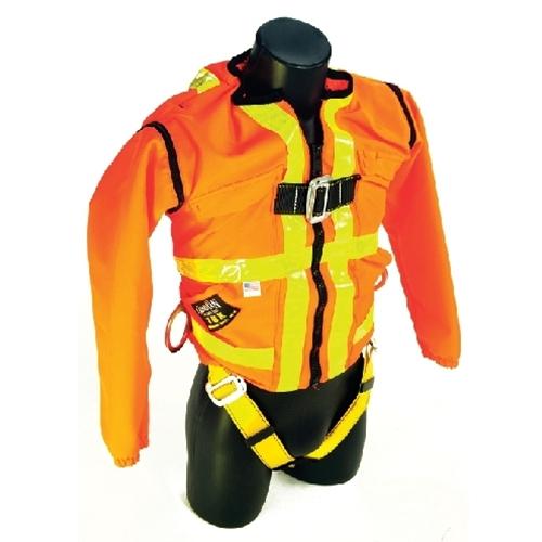 Guardian Hi-Vis Zip On X Off TUX Full Body Safety Harness w/ Long Sleeves