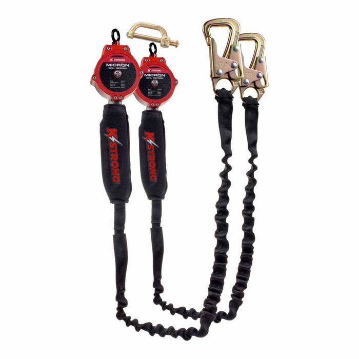 KStrong UFS359002D Dual 9 ft. Micron SRL with Tie-Back Hooks, Dorsal Connector, ANSI