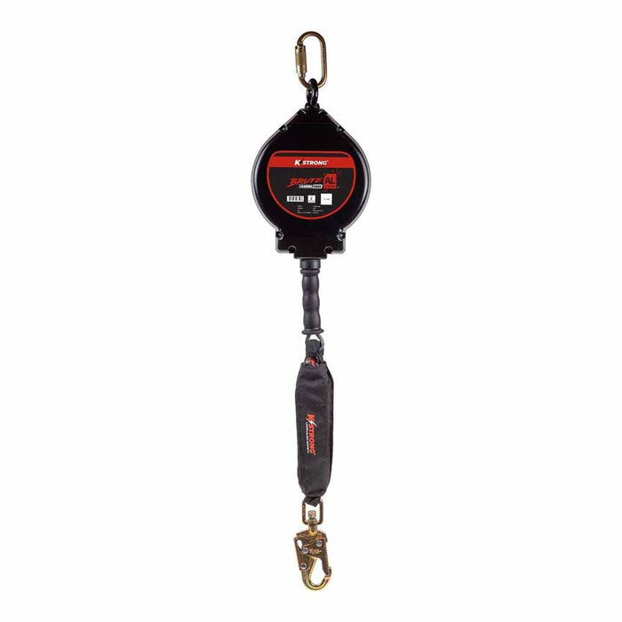 KStrong UFS480050L 50 ft Aluminum Housing Cable SRL, Swivel Snap Hook, Carabiner, Tagline, LE Rated