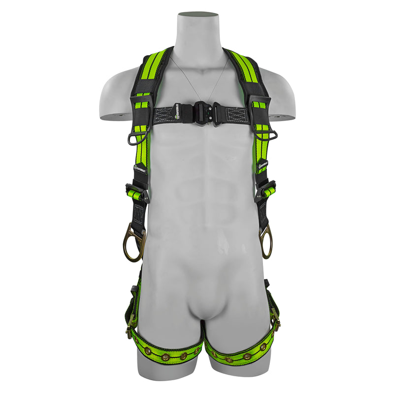 SafeWaze FS-FLEX285 3 D-Ring Harness w/ Grommet Leg Straps & Back Pad