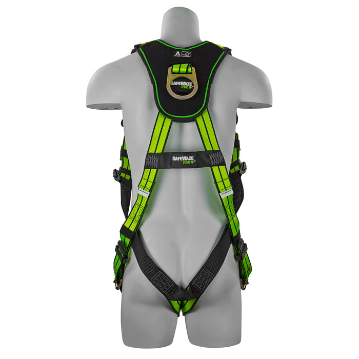 SafeWaze FS-FLEX185 No-Tangle Single D-Ring Harness w/ Grommet Leg Straps