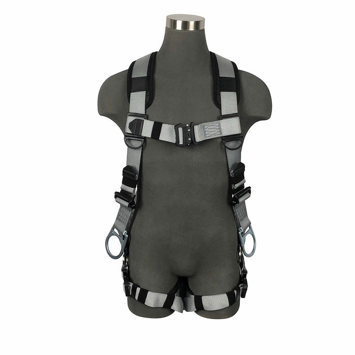 Safewaze 021-1595 (PCS) Full Body Harness: 3D Steel, Alu Quick-Connect Chest, Alu Quick-Connect Legs, Lanyard Rings & Sub Pelvic Cover