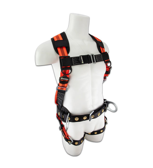Safewaze FS99160-E-QC V-Line Construction Harness: 3D, QC Chest, QC Legs