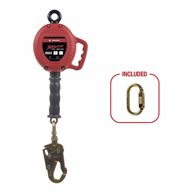 KStrong UFS310010 10 ft. Galvanized Steel Cable SRL with Snap Hook & Carabiner