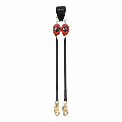 KStrong UFS350206LD 8.5 ft Dual Web SRL with Swivel Snap Hooks, LE Rated, ANSI