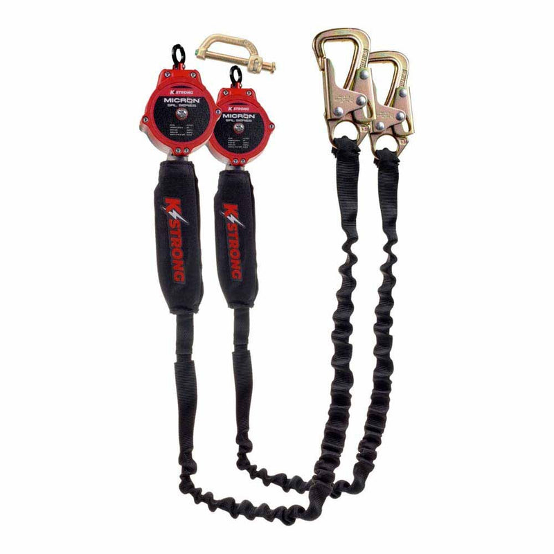 KStrong UFS359002D Dual 9 ft. Micron SRL with Tie-Back Hooks, Dorsal Connector, ANSI