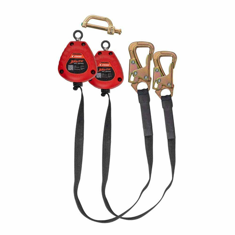 KStrong UFS359506D Dual 9 ft. Tie-back SRL with Hi-Abrasion Webbing