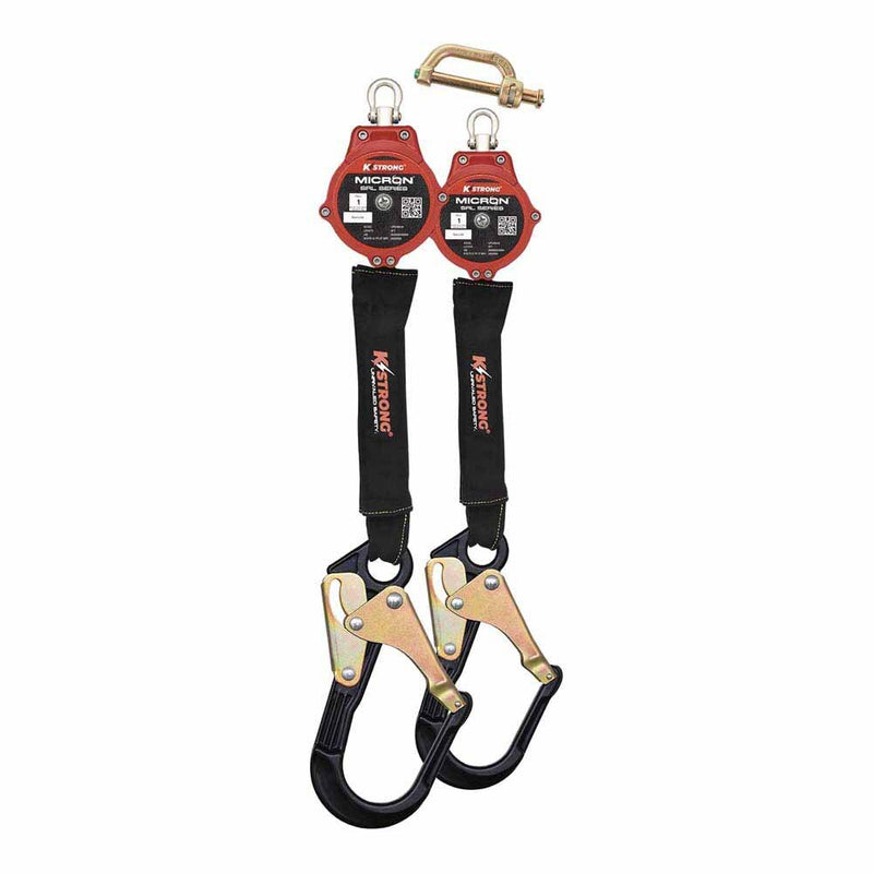KStrong UFS396006D Dual 6 ft Arc Flash SRL with Aluminum Rebar Hooks ANSI