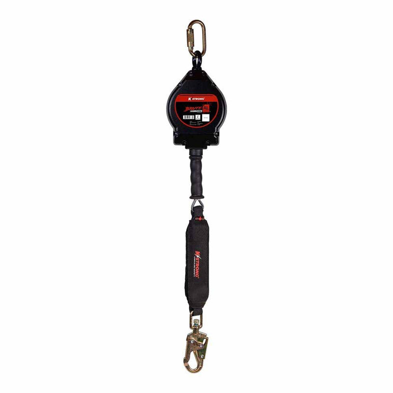 KStrong UFS480020L 20 ft Aluminum Housing Cable SRL, Swivel Snap Hook, Carabiner, Tagline, LE Rated