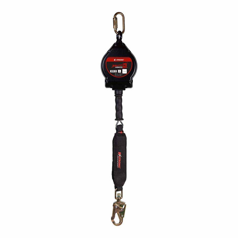 KStrong UFS480025L 25 ft Aluminum Cable SRL, Swivel Snap Hook, Carabiner, LE Rated