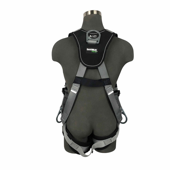 Safewaze 021-1595 (PCS) Full Body Harness: 3D Steel, Alu Quick-Connect Chest, Alu Quick-Connect Legs, Lanyard Rings & Sub Pelvic Cover