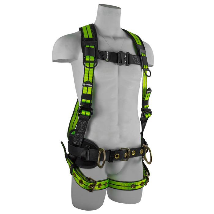 SafeWaze FS-FLEX360-SAFELINK 3 D-Ring Construction Harness w/ Grommet Leg Straps