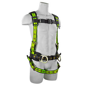 SafeWaze FS-FLEX270 Iron Worker 3 D-Rings Harness w/ Grommet Leg Straps