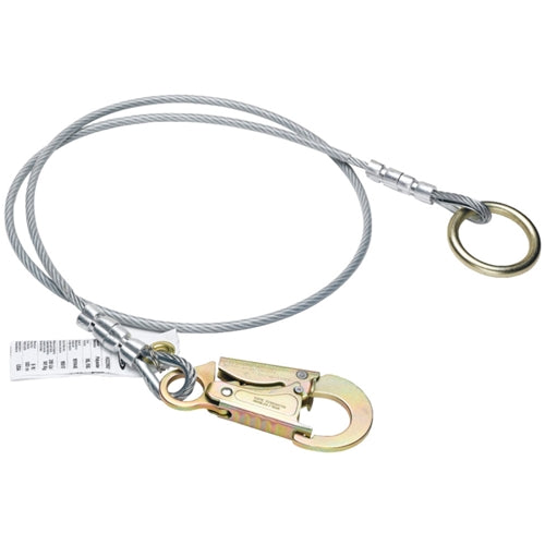 Werner A113008 8' Anchor Extension 1/4" Vinyl Coated Cable O-Ring, Snaphook