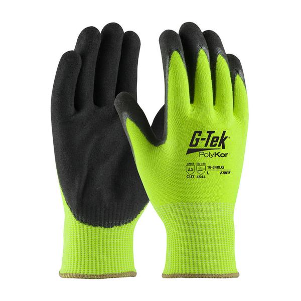 PIP Industrial Products 16-340 G-Tek PolyKor HiViz Double Dip Nitrile Coated
