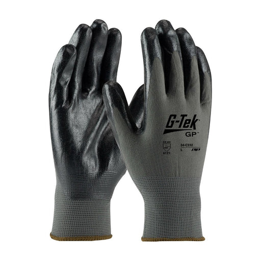 PIP Industrial Products 34-C232 G-Tek VP Nitrile Work Gloves, Nylon Liner
