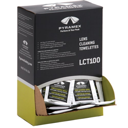 Pyramex LCT100 100 Individually Packaged Lens Cleaning Towelettes