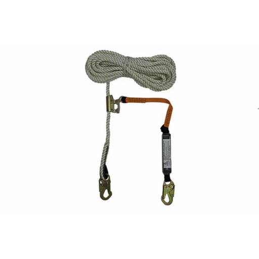 SafeWaze FS-700-50GA-3E 50' Rope Lifeline with 3' lanyard Attached to Fall Arrester
