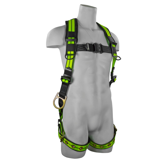 SafeWaze FS-FLEX285 3 D-Ring Harness w/ Grommet Leg Straps & Back Pad
