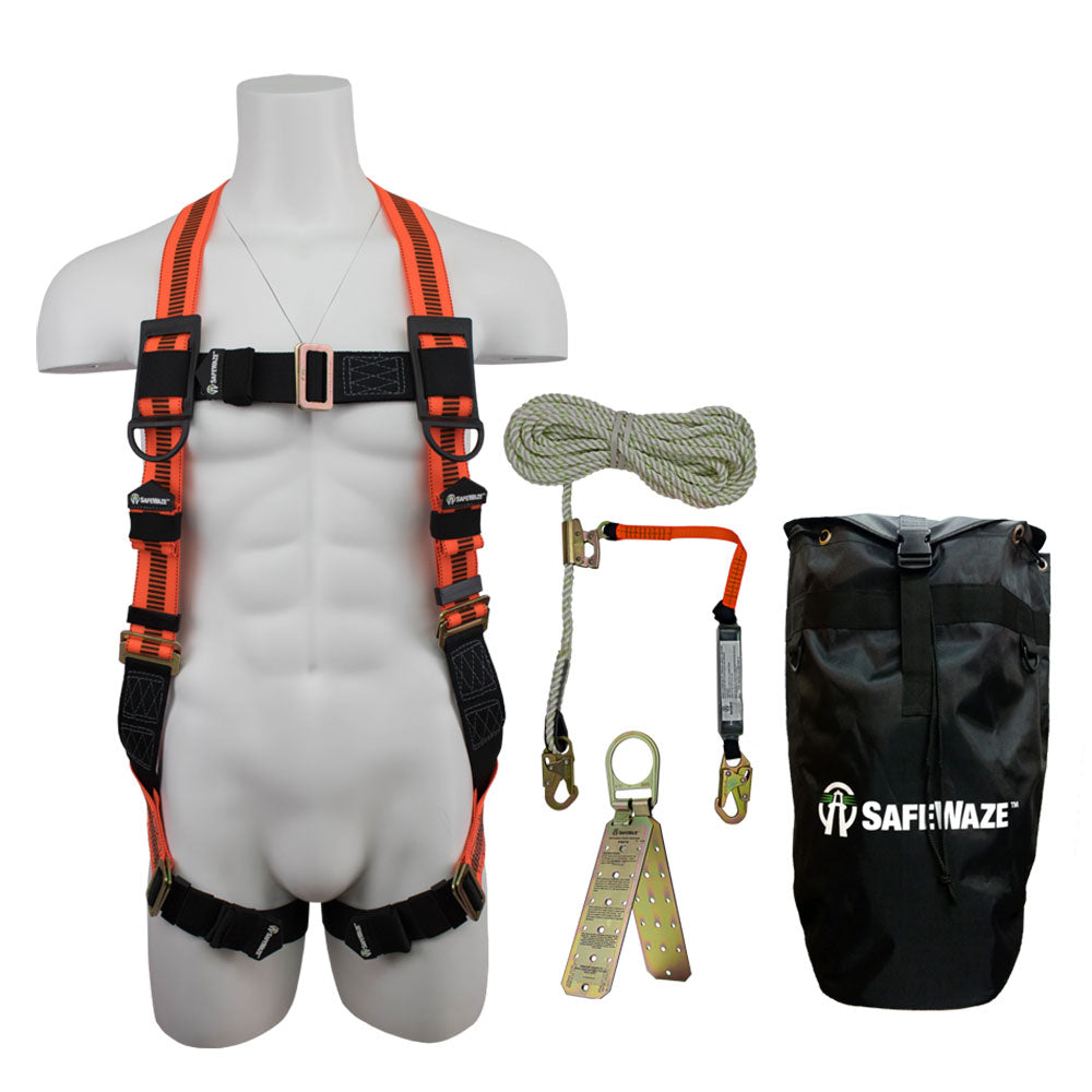 SafeWaze FS-ROOF-E-BP Roofing Kit with Backpack with Universal Size Harness