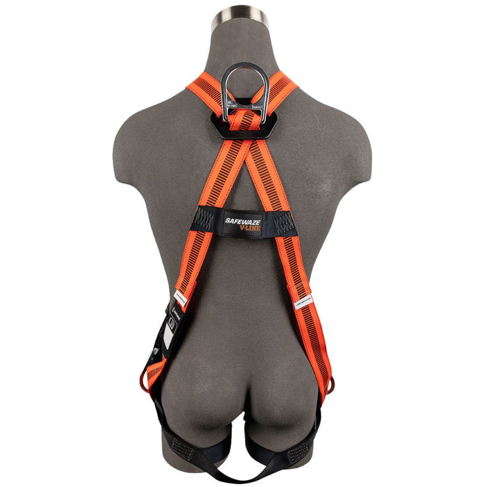 SafeWaze FS-99281-EFD-X U-Size 4 D-Ring Cross Body Harness w/ Pass through Leg Bckls
