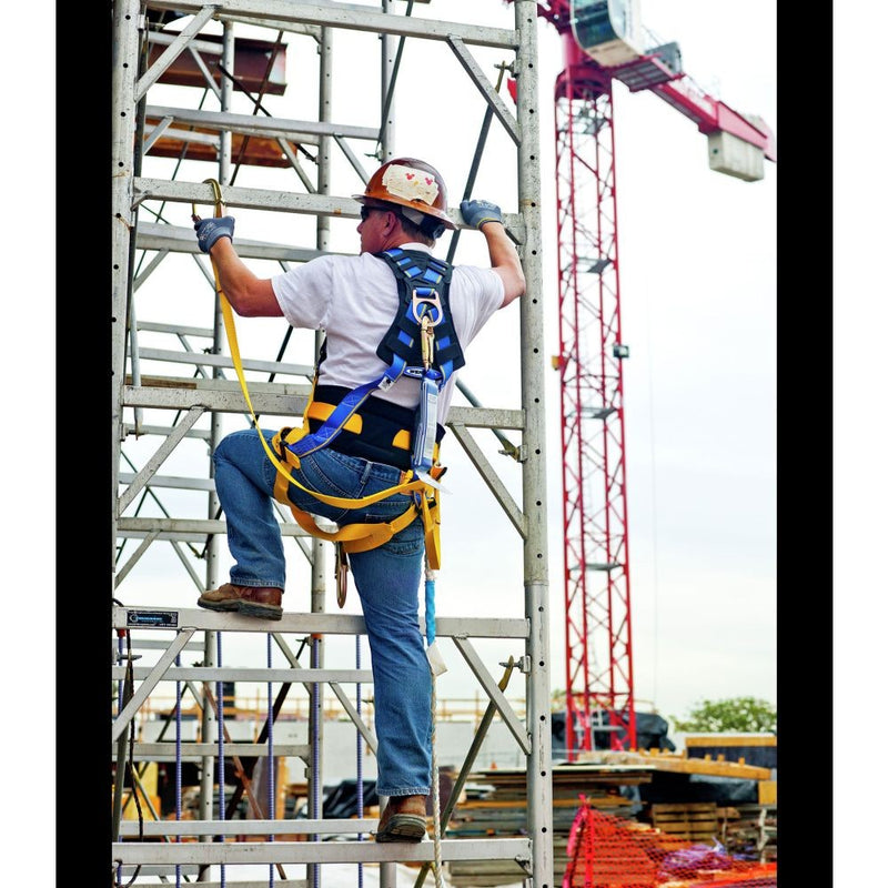 Werner C411200 6' DeCoil 2-leg Lanyard Shock Pack, Snap Rebar Hook 1" Web
