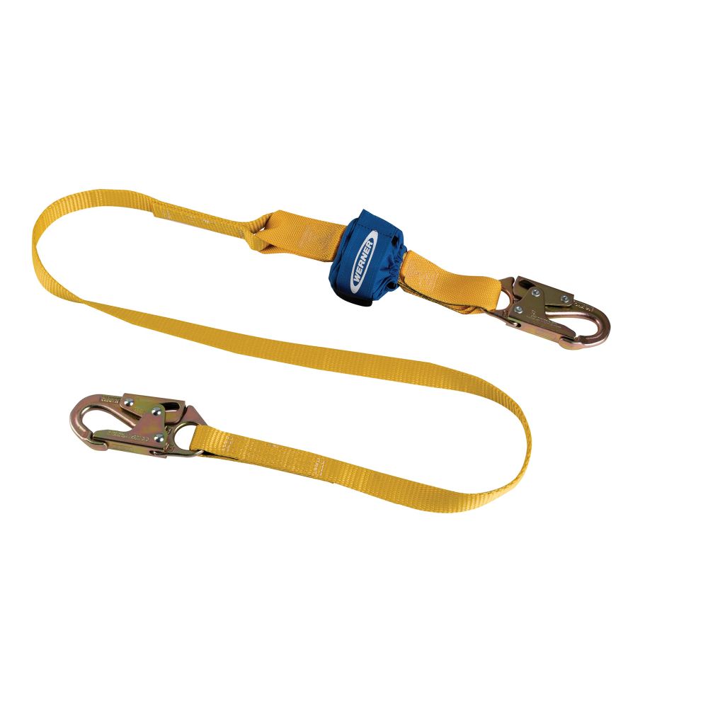 Werner C511100 6ft DeCoil DCELL Lite Single Lanyard (1in Web, Snap Hook)